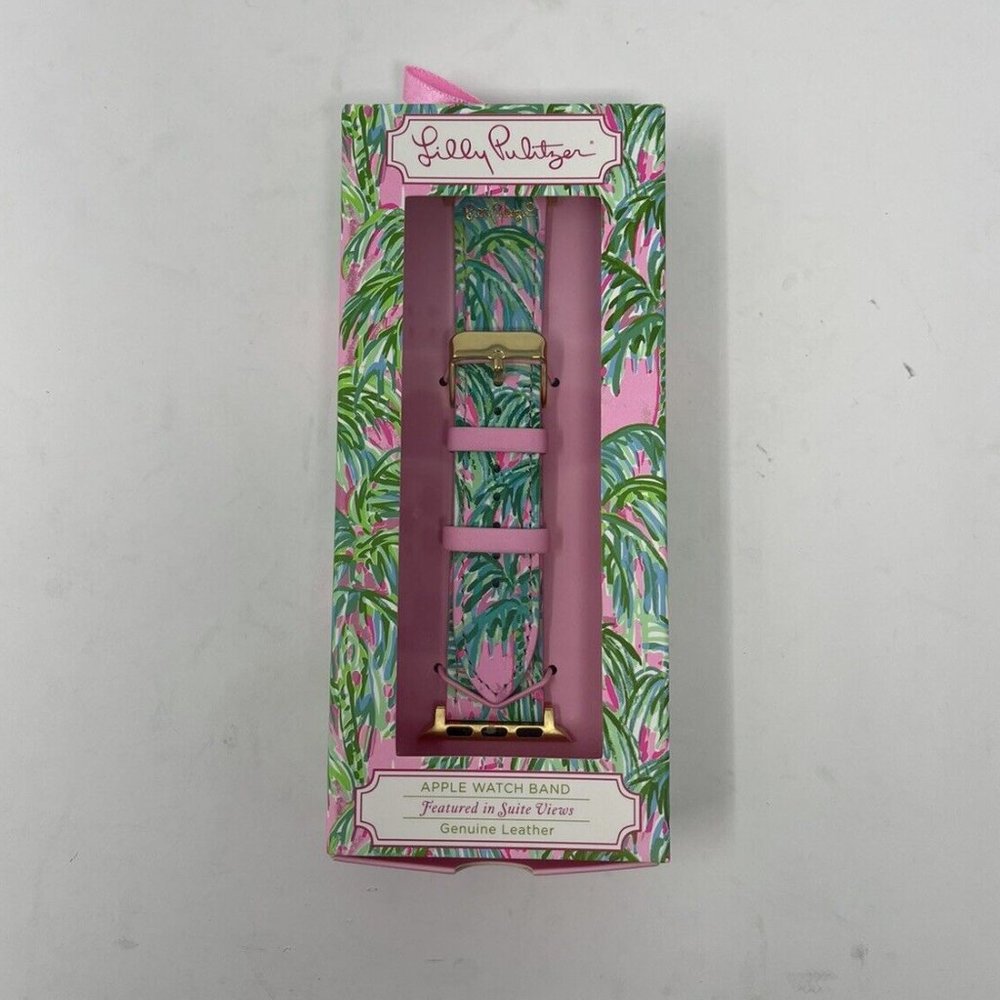 Lilly Pulitzer Apple Watch Band Pink Green Palm Trees